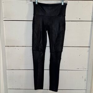 SPANX Women’s Faux Leather Moto Leggings Black